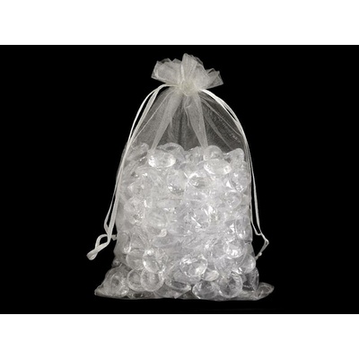 Dárkový pytlík 14x21 cm organza - bílá (10 ks)