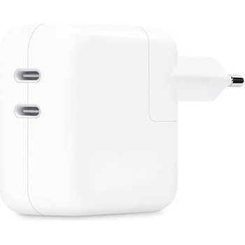 Apple 35W Dual USB-C Power Adapter - оригинално захранване с 2хUSB-C за MacBook, iPhone, iPad и устройства с USB-C порт (ритейл опаковка)