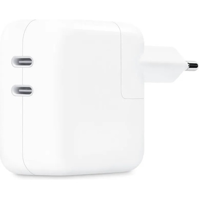 Apple 35W Dual USB-C Power Adapter - оригинално захранване с 2хUSB-C за MacBook, iPhone, iPad и устройства с USB-C порт (ритейл опаковка)