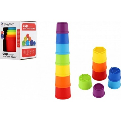 Teddies Kubus pyramida skládanka hranatá barevná 7ks