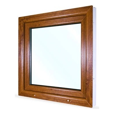 SkladOken.cz Okno jednokřídlé 80x80 cm , bílá|zlatý dub, otevíravé i sklopné, LEVÉ – Zbozi.Blesk.cz