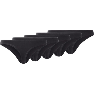 esmara Dámské kalhotky Tanga 5 kusů černá
