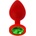 X Fun Силиконов Butt Plug с бижутерия "X FUN REDED DARK GREEN" 8 см. Размер - M