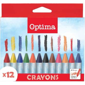 Optima Мазен молив OPTIMA Max Jumbo кръгъл 12 цвята 100142 (100142)