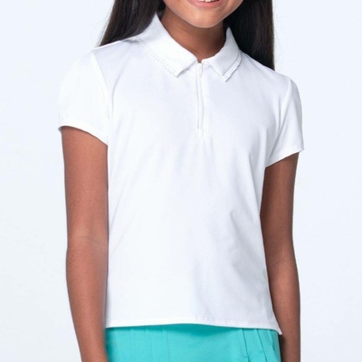 Lucky in Love Pleated Polo Short Sleeve bílé