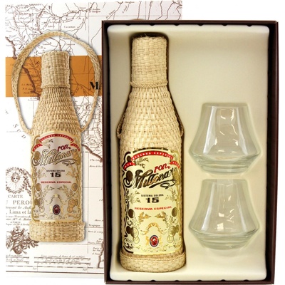 Ron Millonario 15 Reserva Especial 40% 0,7 l (dárkové balení 2 sklenice)