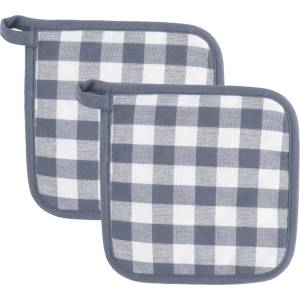 Tiseco Home Studio Памучни ръкавици за фурна в комплект от 2 бр. Gingham - Tiseco Home Studio (9685BLUE)
