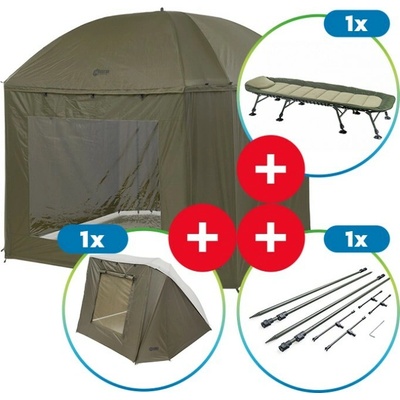 Mivardi Dáždnik Session Umbrella XL + Rozširujúca Sada s Tyčami + Lehátko