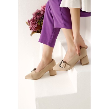 Moda Trend Дамски елегантни обувки от велур - Бежови #324012 (324012_Бежов)