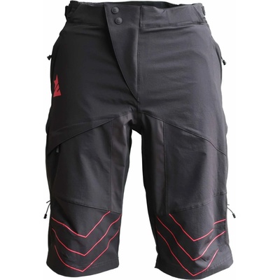 Zimtstern Мъжка фланелка с къс ръкав за колоездене Zimtstern Bulletz Short Cycling shorts - Pirate Black / Jester Red (056-4125-0111)