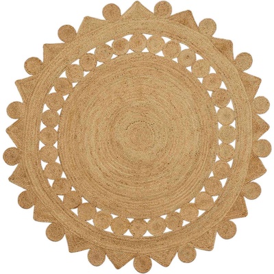 vidaXL Килим Кафяво Ø 210 cm юта (42010819)