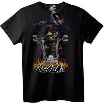 NOONEBRAND Тениска Карай или Умри Байкер Skull - 2XL, White