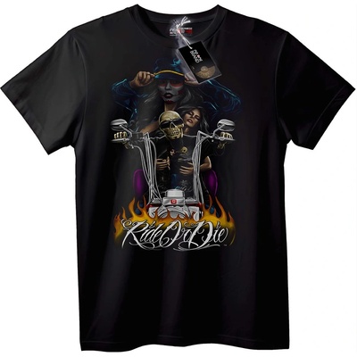 NOONEBRAND Тениска Карай или Умри Байкер Skull - 2XL, White