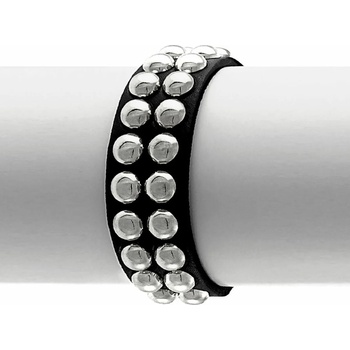 Leather & steel fashion гривна ЧЕРНА ЗМИЙСКА КОСА КРЪГЛИ РИВИТИ 2 РЕДА - lsf1 89