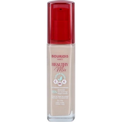 Bourjois Paris Healthy Mix Clean & Vegan Radiant Foundation hydratační a rozjasňující make-up 50,5N Light Ivory 30 ml