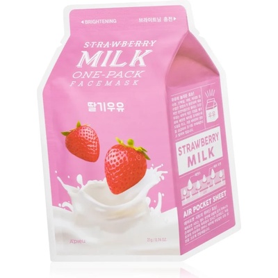 A’pieu One-Pack Milk Mask Strawberry озаряваща платнена маска 21 гр