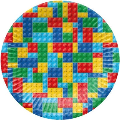 Paw Papírový talíř malý - Colorful Bricks