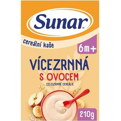 Sunar cereální kaše Vícezrná s ovocem 210 g
