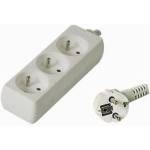 PremiumCord Extension pipe 230V 2m, 3 drawers, white