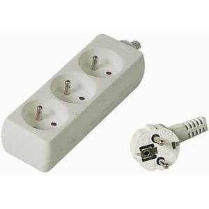 PremiumCord Extension pipe 230V 2m, 3 drawers, white