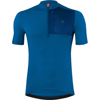 Löffler Мъжка фланелка с къс ръкав за колоездене Löffler Bike Jersey Half-Zip Skys Block Mid Cycling jersey - Marin - размер 58 (EU) (056-3931-0217)