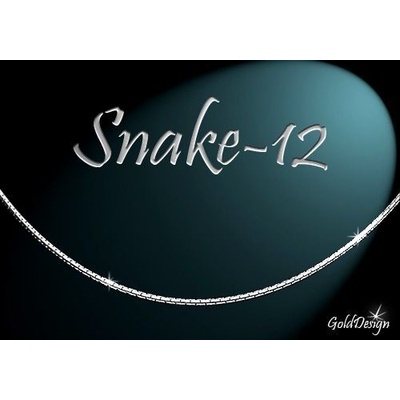Gold Design Snake 12 řetízek rhodium (GD255)