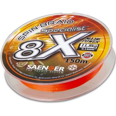 Saenger Šňůra 8X Specialist Spin Braid 150m 0,10mm 9,1kg
