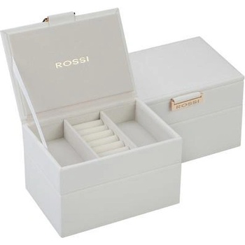 Image 1 of Roura Decoracion Кутия за бижута квадратна с двойно дъно в бял цвят wa10402