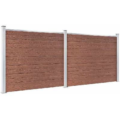 Set plotového dílce WPC 353 x 146 cm hnědý