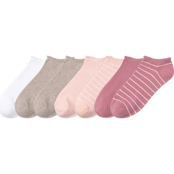 Pepperts Dívčí nízké ponožky s BIO bavlnou, 7 párů béžová/růžová/bílá