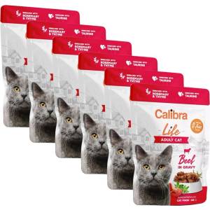 Calibra Cat Life Възрастен говеждо в сос 6 x 85 г