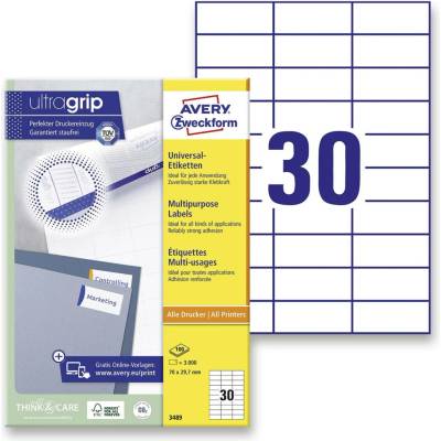 Avery Zweckform 3489 univerzální etikety 70,0 x 29,7 mm 3000 etiket bílé