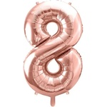 Party Deco Фолиев Балон Цифра, Розово Злато - 86см - 8 (fb1m-8-019r)