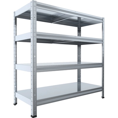 Biedrax Regál do pivnice 40 x 80 x 90 cm, pozink, 4 police plechové, nosnosť 100 kg na policu