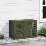 vidaXL Покритие за климатик Маслиненозелено 100 x 50 x 70 cm Стомана (865900)
