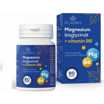 Platan Magnesium Bisglycinát + Vitamín B6 80 kapsúl
