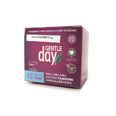 Gentle Day menstruační tampony ze 100% BIO bavlny SUPER PLUS 15ks
