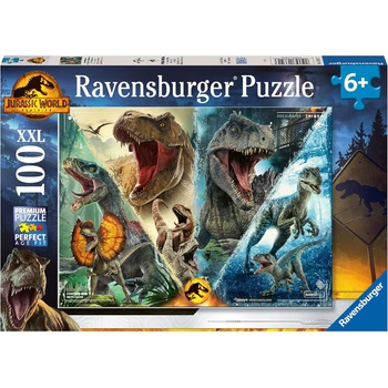 Ravensburger Детски пъзел Ravensburger от 100 XXL части - Господството в Джурасик свят (13341)