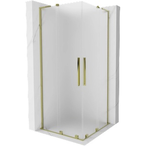 Mexen Velar L Duo плъзгаща се душ кабина 80 x 80 см, матирана, златна - 871-080-080-02-33-50 (871-080-080-02-33-50)