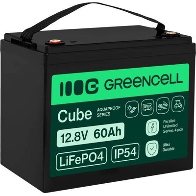 Green Cell LiFePO4 12,8V 60Ah Green Cell CUBE 768Wh Aquaproof Series