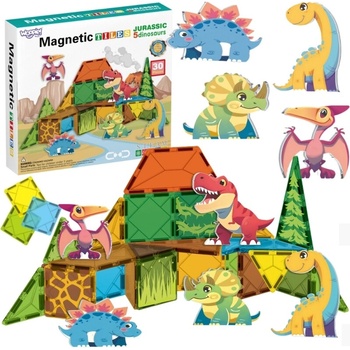 Woopie toys Magnetická stavebnica Dino 30 ks