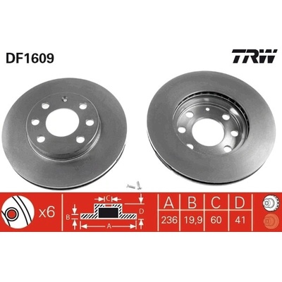 Brzdový kotúč TRW DF1609