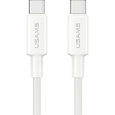 USAMS U90 кабел за данни Type-C - Type-C, 100 см, БЯЛ SJ763USB01 (SJ763USB01)