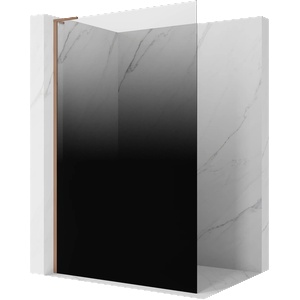 Mexen Kioto L душ стена Walk-in 100 x 200 cm, омбре черна 8 мм, матирана мед - 800-100-103-65-76 (800-100-103-65-76)