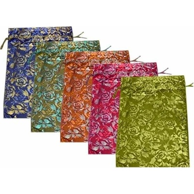 IMPAP Sáček organza měšec 7 x 9 cm potisk květy ,mix