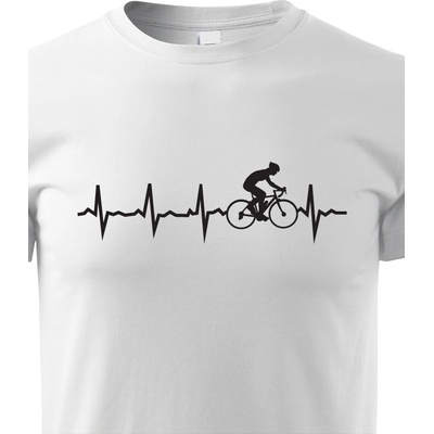 dětské tričko tep cyklisty bílá
