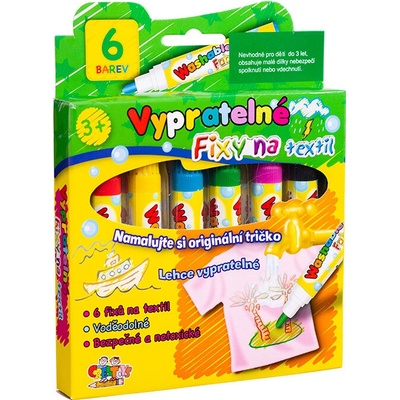 Fixky na textil vyprateľné 6 ks v krabičke