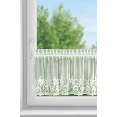 Takoy Vitrážová záclona krémová z jemné síťoviny zdobená ažurovou výšivkou 150x40 cm páska - NIRA-HF-478503 | 150 x 40 cm
