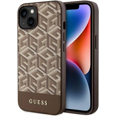 GUESS Кейс Guess GUHMP14SHGCFSEW за iPhone 14 6.1"", кафяв / кафяв, твърд, GCube Stripes MagSafe (GUE002808-0)