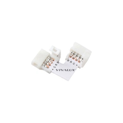 VIVALUX КОНЕКТОР ЗА LED ЛЕНТА RGB VIVALUX ЪГЛОВ СВЪРЗВАЩ 8 и 10мм 12V 14x16x5мм 2бр (VIV003911)